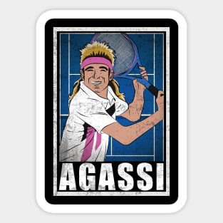 Agassi Tennis Player Hero Vintage Grunge Sticker